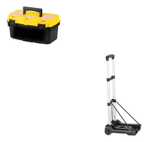 Carro Zorra Kushiro Plegable + Caja Herramientas Barovo 18  Amarillo