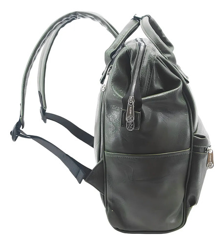 Mochila Boca De Pez Amayra Moderna Amplia Urbana Color Verde 2313 Liso