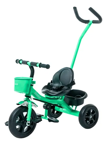 Triciclo Con Manija & Canasto Verde Sl 1701 - Bebesit
