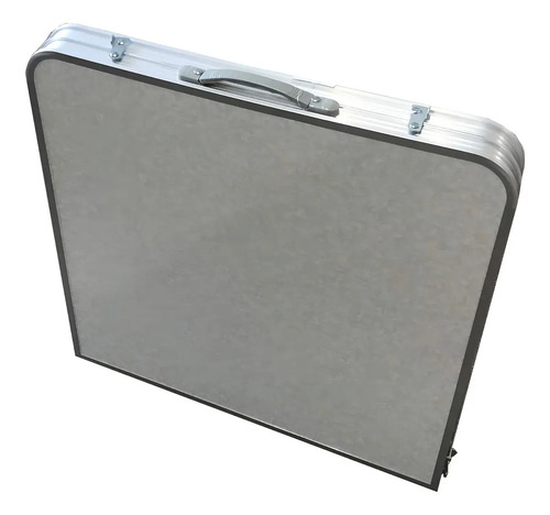 Mesa Plegable Aluminio Camping Con 4 Bancos Valija Playa Color Plateado
