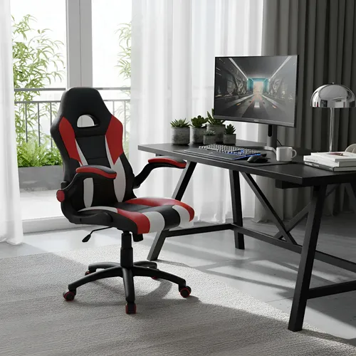 Silla Gamer Oficina Sillon Onebox Ps4 Pc Ajustable Ob-sg5rw Color Rojo Cuero Sintético