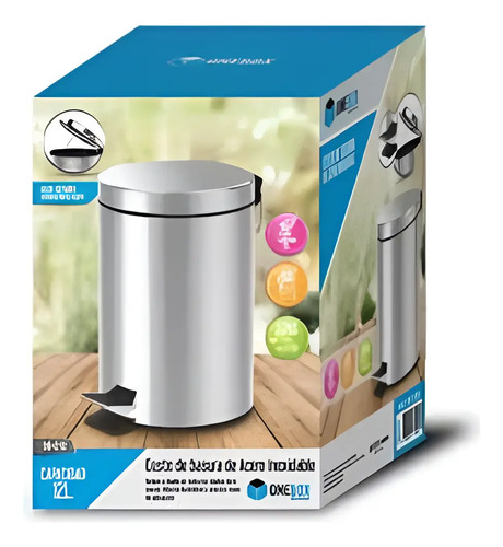 Cesto Basura Onebox Ob-c12 12lts Acero Inox Gris