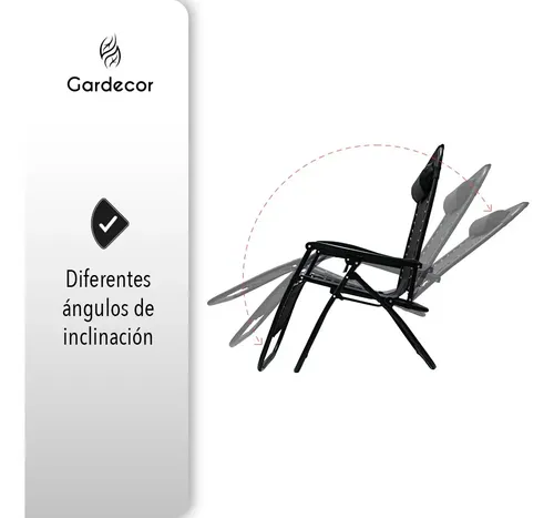Set Reposera X2 Premium Home Gravedad Cero Caño Negro Negro
