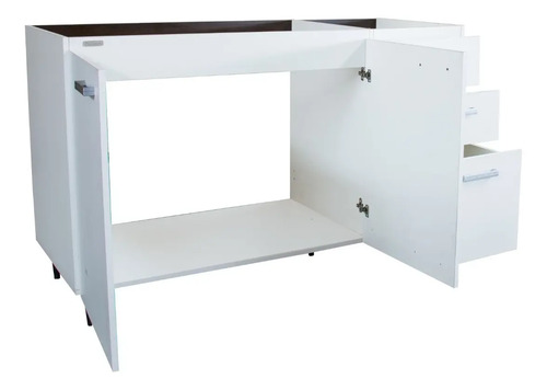 Bajo Mesada 1.40 X 0.58 Melamina Platinum 2p 3c 300603 Blanc Blanco