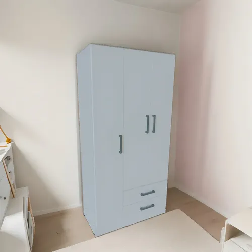Placard Melamina Blanco 90x184cm 3 Puertas 2 Cajones Muebles Orlandi