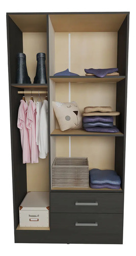Placard Melamina Blanco 90x184cm 3 Puertas 2 Cajones Muebles Orlandi