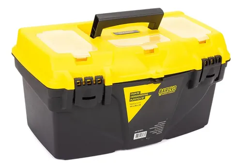 Caja Herramientas 15 Barovo Schp01-15 39*22*19 Cm Doble Cierre Tres Compartimientos Amarillo
