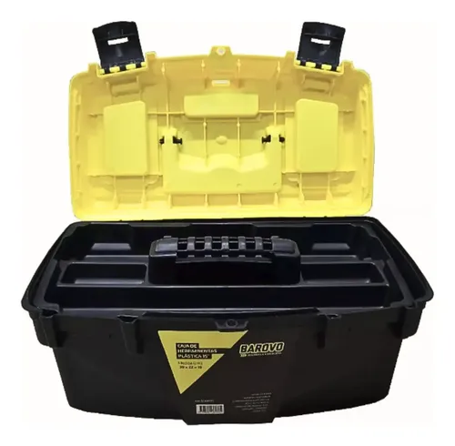 Caja Herramientas 15 Barovo Schp01-15 39*22*19 Cm Doble Cierre Tres Compartimientos Amarillo