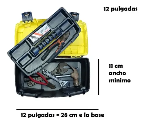 Caja Herramientas 12  Barovo Schp01 Plastica C/bandeja Amarillo