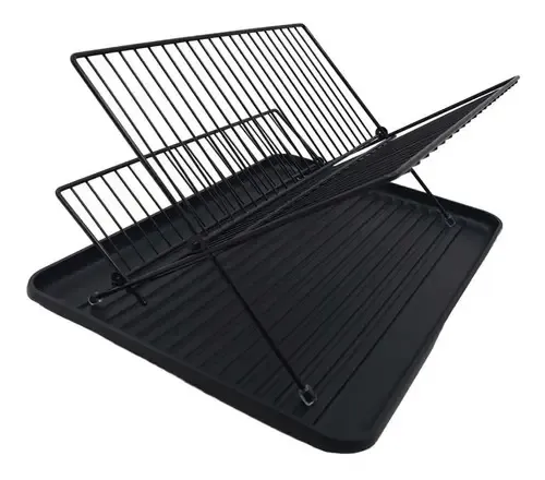 Escurreplatos Secaplatos Escurridor Plegable Negro Tijera