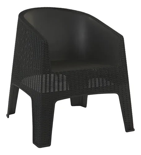 Sillón Ibiza Jardin Ratan Sintético Exterior Gardenlife Color Negro