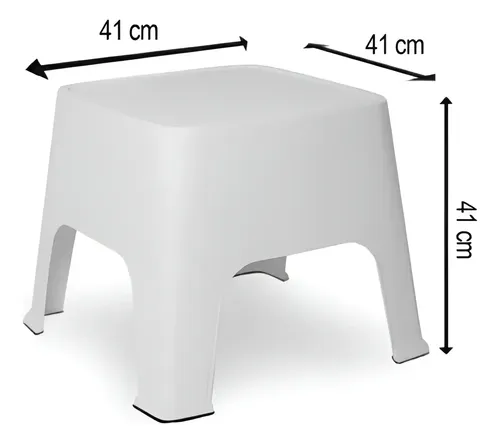 Mesa Plastica 0.40 Avelino Sunset Cuadrada Apilable Reforz. Blanco