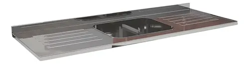 Mesada Acero Inoxidable 1.20 X 0.53 Bacha Centro C/zoc Plateado