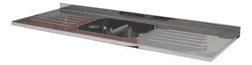 Mesada Acero Inoxidable 1.20 X 0.53 Bacha Centro C/zoc Plateado