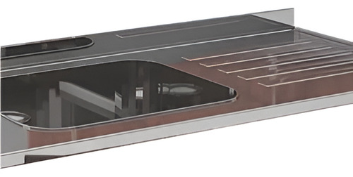 Mesada Acero Inoxidable 1.20 X 0.53 Bacha Centro C/zoc Plateado