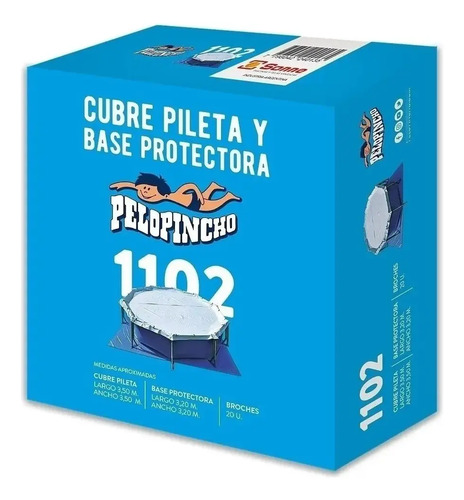 Cubrepileta Y Base Pelopincho 1102  350 X 350 Celeste