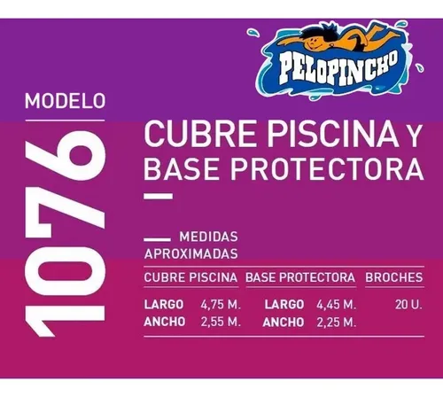Cubrepileta Pelopincho 1076 Lona Cobertor Broches Cubre