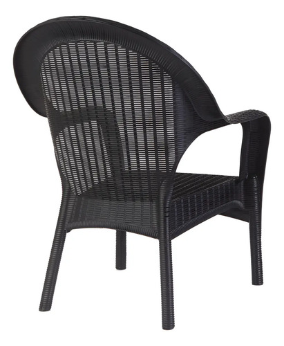 Sillón Qatar De Fibra Sintética Para Jardín Exterior, Gris Grafito Liso