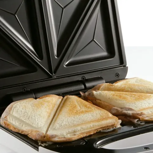 Sandwichera Electrica 2 En 1 Wafflera Antiadherente Blanca Blanco