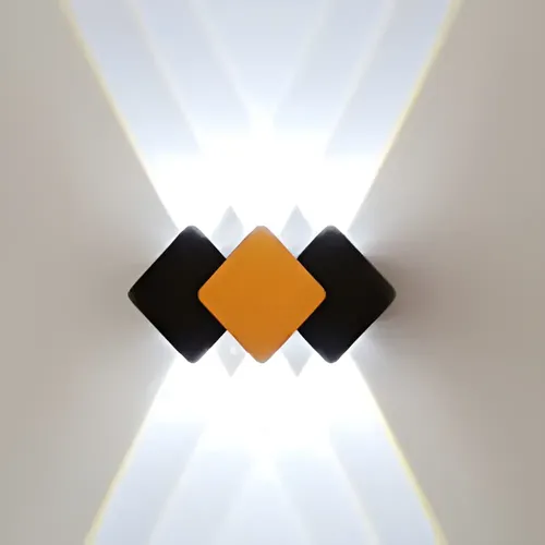Set X4 Luz Lampara Bidireccional De Exterior Aluminio Led Negro
