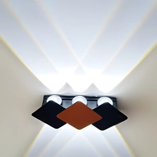 Set X4 Luz Lampara Bidireccional De Exterior Aluminio Led Negro