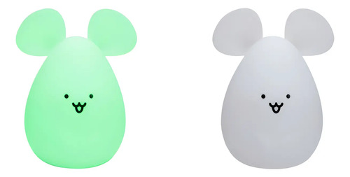 Set X2 Lampara Luz Led Infantil Raton Silicona 8 Colores Usb Varios Ratón