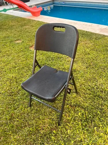 Silla Plegable Pro Kushiro Para Exterior E Interior Negra Color Negro