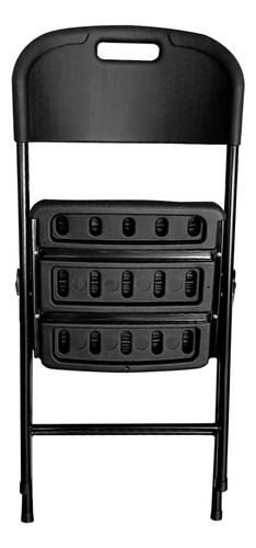 Silla Plegable Pro Kushiro Para Exterior E Interior Negra Color Negro