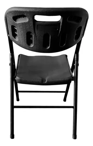 Silla Plegable Pro Kushiro Para Exterior E Interior Negra Color Negro