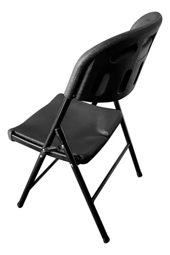 Silla Plegable Pro Kushiro Para Exterior E Interior Negra Color Negro