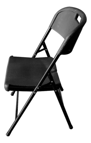 Silla Plegable Pro Kushiro Para Exterior E Interior Negra Color Negro