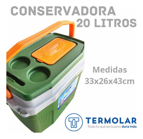Heladera Conservadora Termolar De 20 Litros Playa Camping Verde