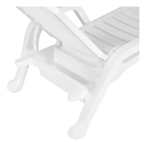 Reposera Camastro Garden Life 5 Posiciones Toronto Plastica Blanco