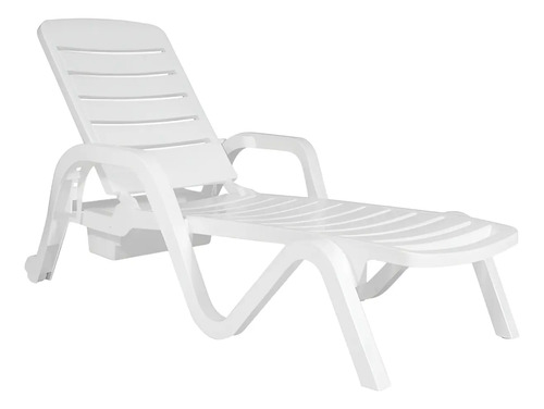 Reposera Camastro Garden Life 5 Posiciones Toronto Plastica Blanco