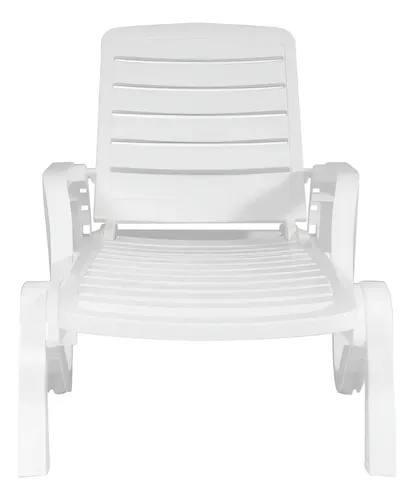 Reposera Camastro Garden Life 5 Posiciones Toronto Plastica Blanco