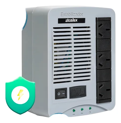 Estabilizador Atomlux H1000a 3 Tomas Rango 185-240v  Blanco