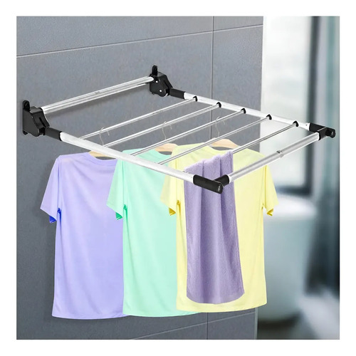 Tender Ropa De Pared Acero Inoxidable Plegable Onebox Gris