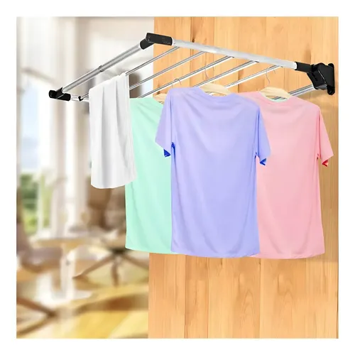 Tender Ropa De Pared Acero Inoxidable Plegable Onebox Gris