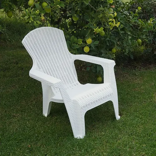 Sillon Plastico De Diseño Roma Simil Rattan Jardin Pileta Blanco Liso