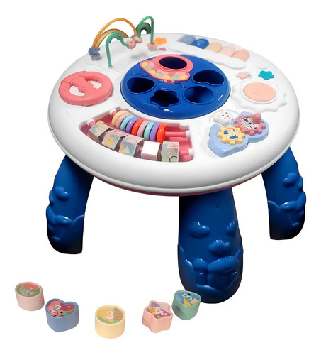 Mesa Didáctica Infantil Con Juegos Educativos Formas Randers Color Blanco