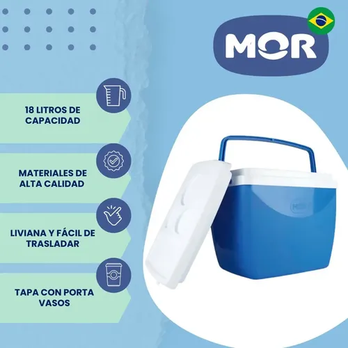 Conservadora Térmica Camping Mor De 18 Litros Color Azul Azul