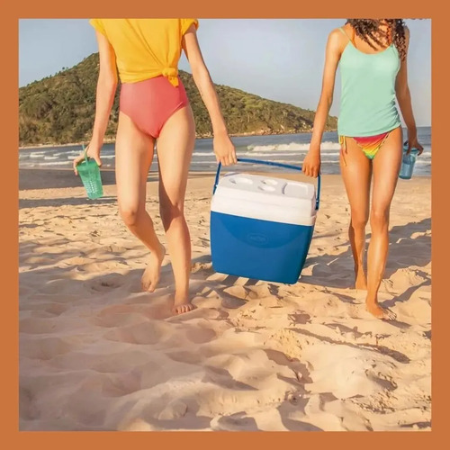 Conservadora Heladera 34 Litros Portátil Camping Playa Frio Color Azul