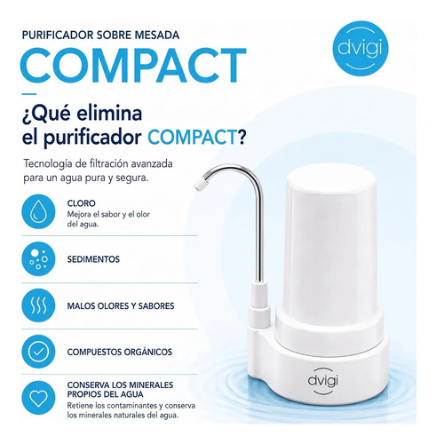 Repuesto Filtro Compact Dvigi Pure Elimina Cloro 9.000 Ltrs Gris