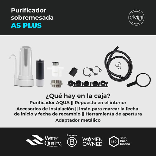Dvigi Arsenic Safe As Plus Purificador Sobre Mesa Oro