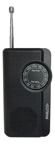 Radio Portatil Am Fm Philco Prc38 De Bolsillo A Pilas Color Negro