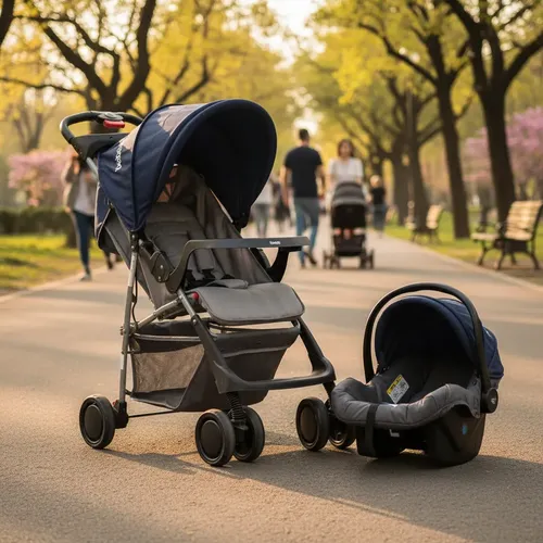 Coche Cuna Bebesit Eos Travel System De Paseo Con Huevito Azul Oscuro