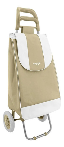 Carro Carrito Changuito Compras Plegable Reforzado Con Bolso Beige