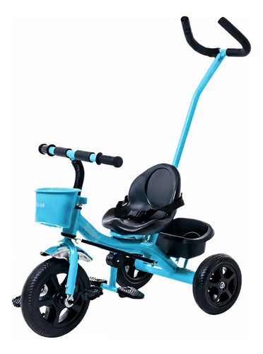 Triciclo Con Manija Direccional Bebesit Canasto Color Azul Azul