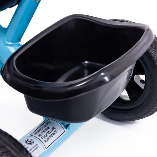 Triciclo Con Manija Direccional Bebesit Canasto Color Azul Azul