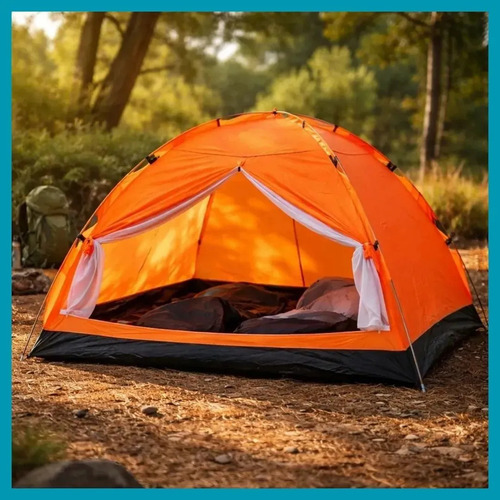 Carpa 4 Personas Kushiro Uritorco Camping Liviana Practica Naranja